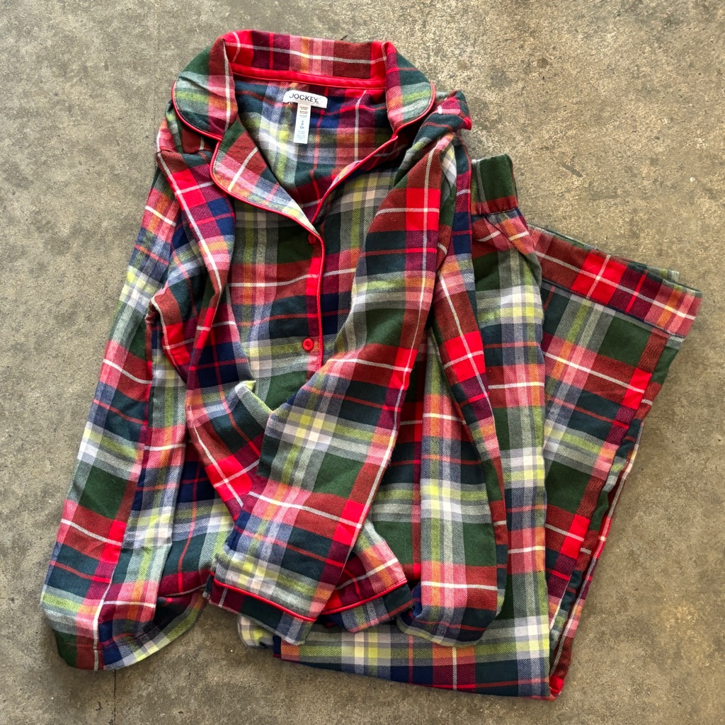 Jockey Plaid Flannel Notch Collar Pajamas